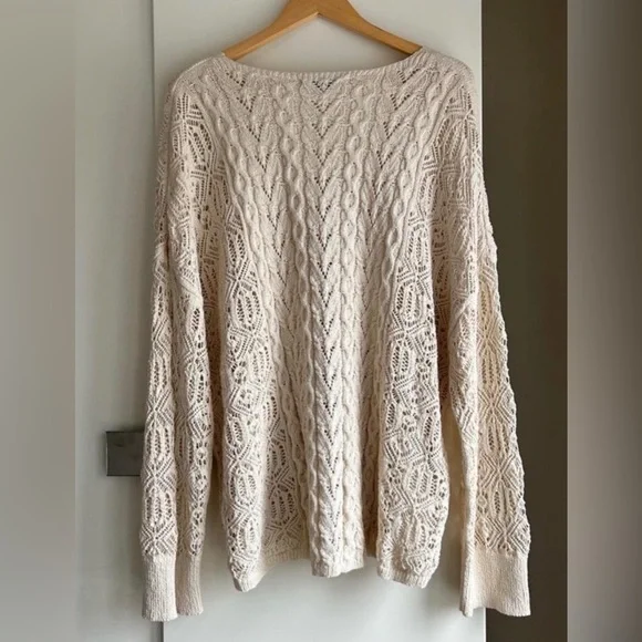 NWOT Zara Crochet Knit V-neck Sweater - Picture 8 of 8